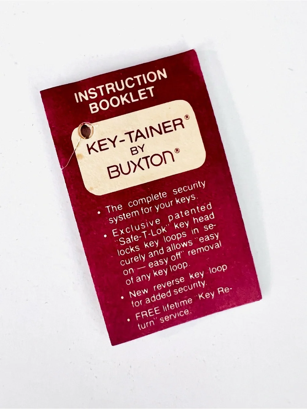Vintage Buxton Key-Tainer Black Leather Tri-fold Key Holder Wallet